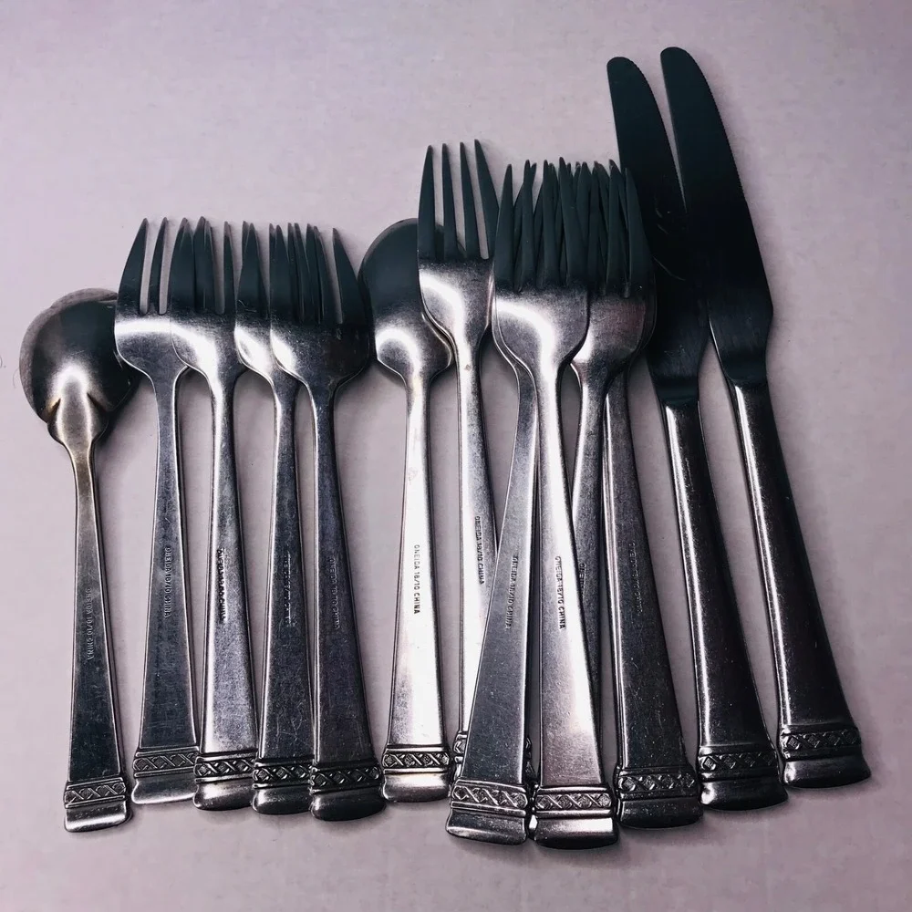 Oneida Athena Stainless Flatware Set of 14 pcs Dinner Fork Sugar spoon knife